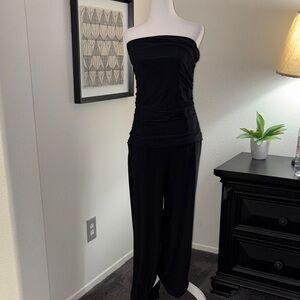 Newport News Black Strapless Jumpsuit